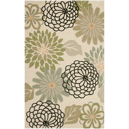 Safavieh 5 x 7 ft. Four Seasons Hand Hooked Medium Rectangle Area Rug, Beige & Green FRS224A-57